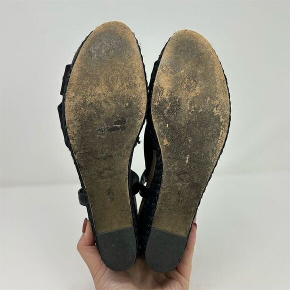Donald J Pliner Women's Black Slingback Wedge Sandals Size 9.5 Casual Summer - Picture 9 of 13